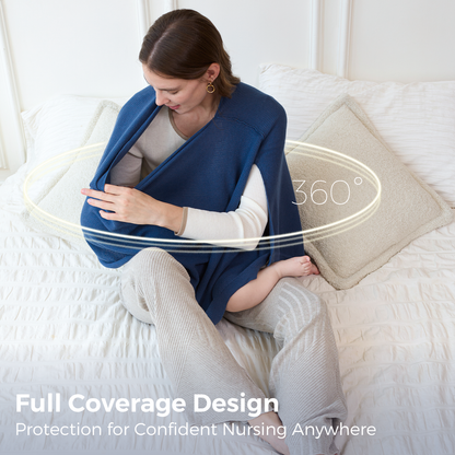 Women's Lightweight Knit Nursing Cover Poncho with Window