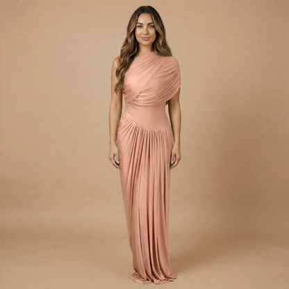 Women's Wedding Guest One Shoulder Maxi Dress