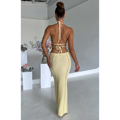 Women's Cocktail Plunge Neck Cutout Maxi Dress