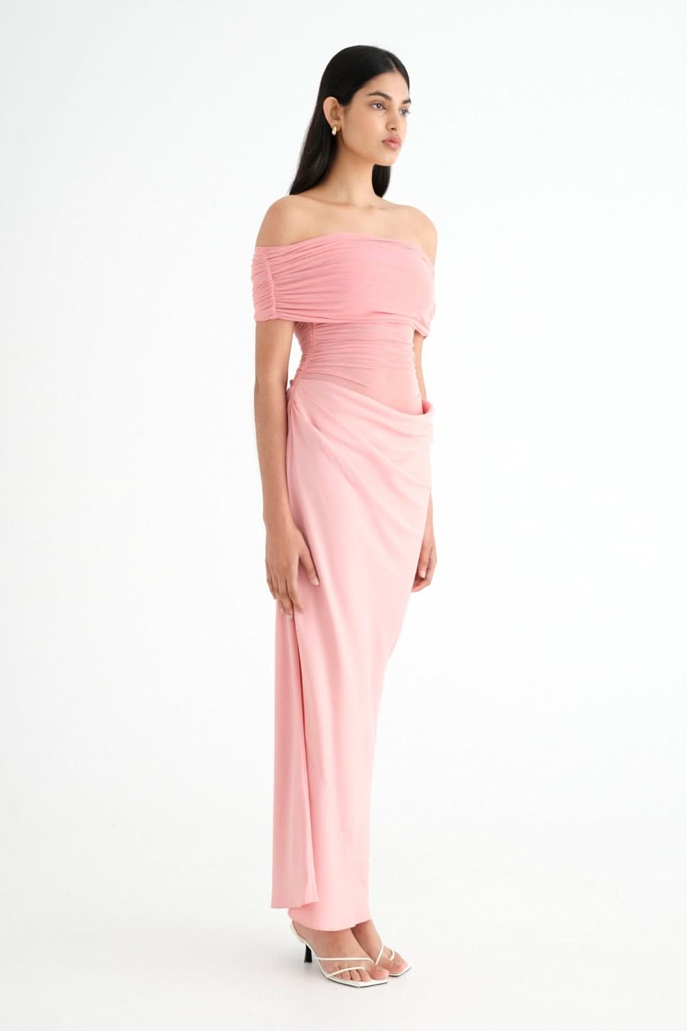 Women's Wedding Guest Off Shoulder Maxi Dress