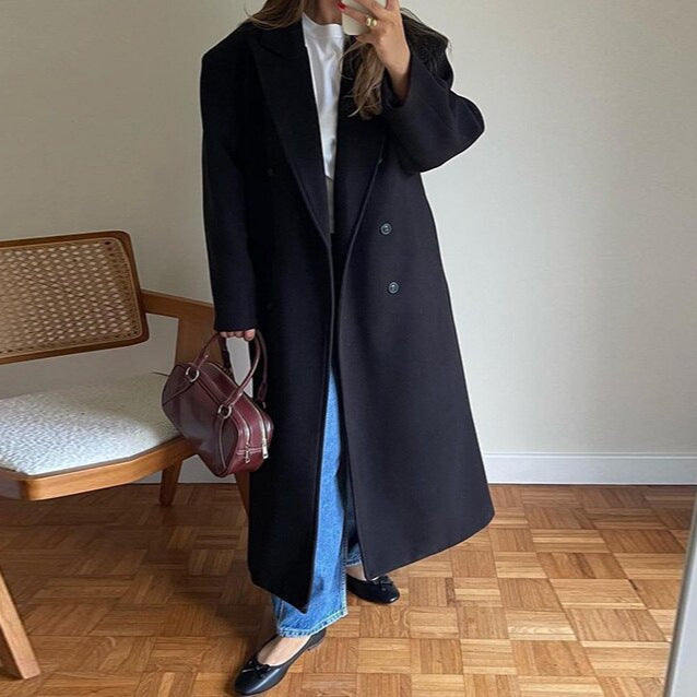 Luksusowy wełniany płaszcz