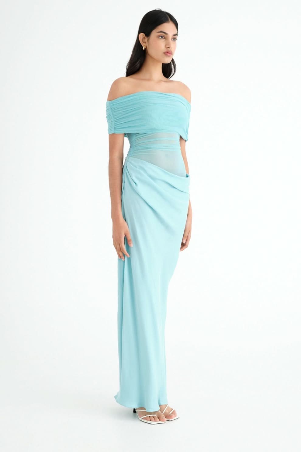 Women's Wedding Guest Off Shoulder Maxi Dress
