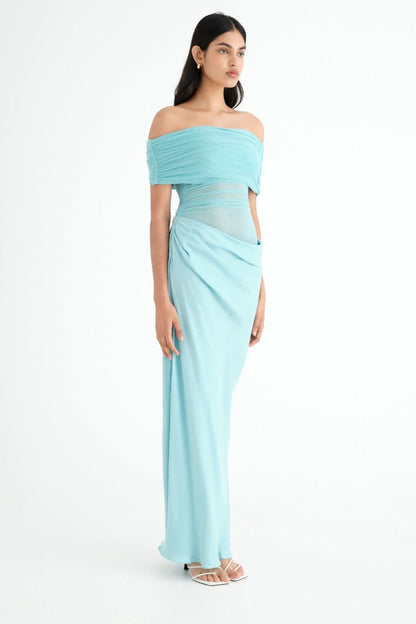 Women's Wedding Guest Off Shoulder Maxi Dress