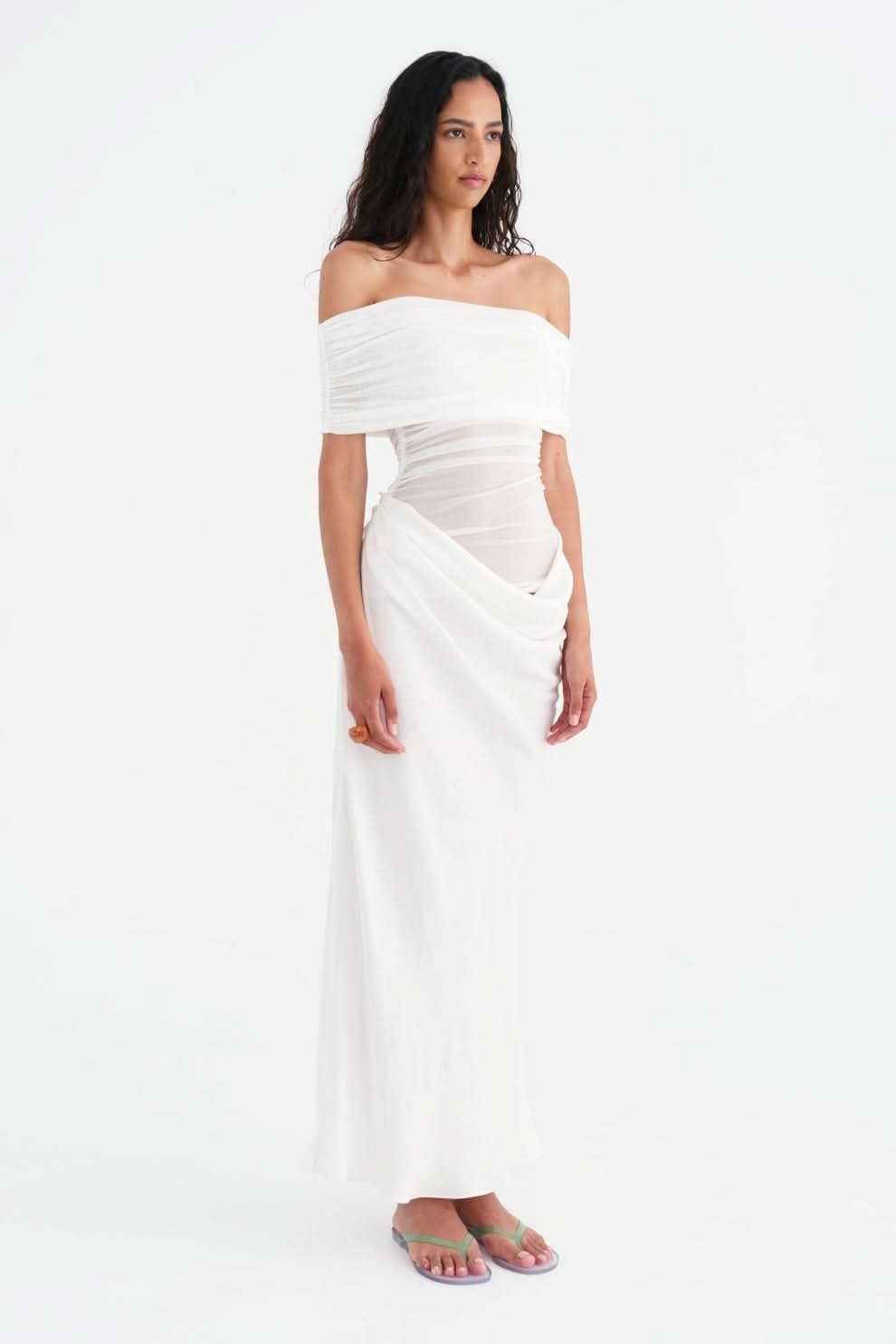 Women's Wedding Guest Off Shoulder Maxi Dress