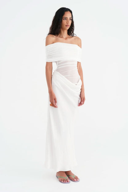 Women's Wedding Guest Off Shoulder Maxi Dress