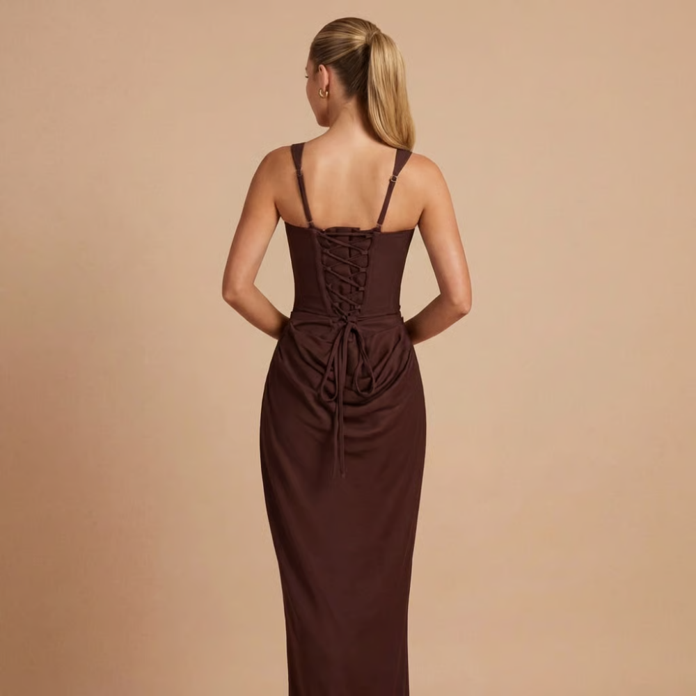 Women's Cocktail Square Neck Ruched Mini And Maxi Dress