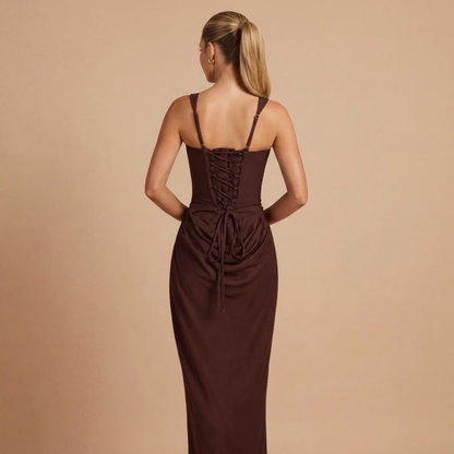 Women's Cocktail Square Neck Ruched Mini And Maxi Dress