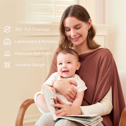 Women's Lightweight Knit Nursing Cover Poncho with Window
