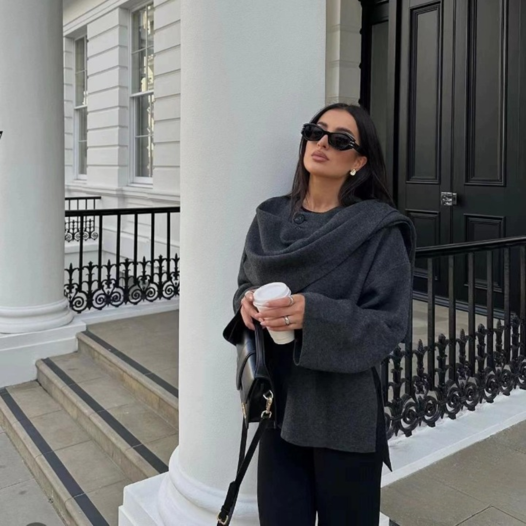 Drapowana Kurtka Wełniana