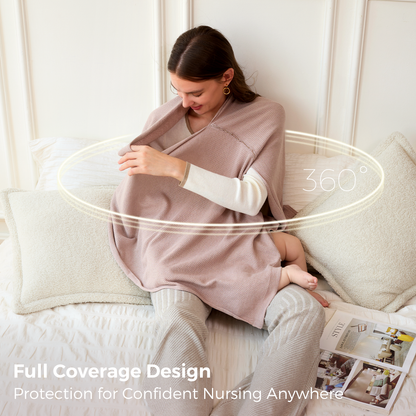 Women's Lightweight Knit Nursing Cover Poncho with Window
