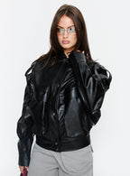 Całoroczna – Luksusowy wygląd skóry – Krótka kurtka