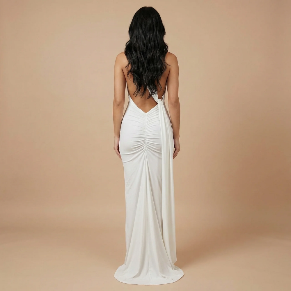 Women's Wedding Guest One Shoulder Maxi Dress