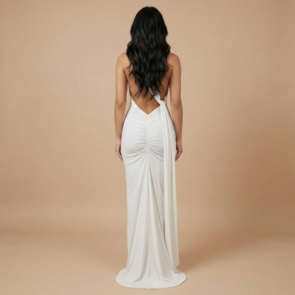 Women's Wedding Guest One Shoulder Maxi Dress