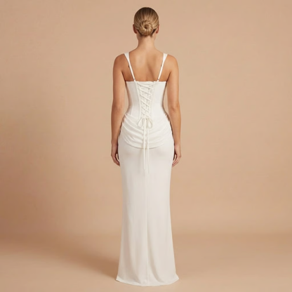 Women's Cocktail Square Neck Ruched Mini And Maxi Dress