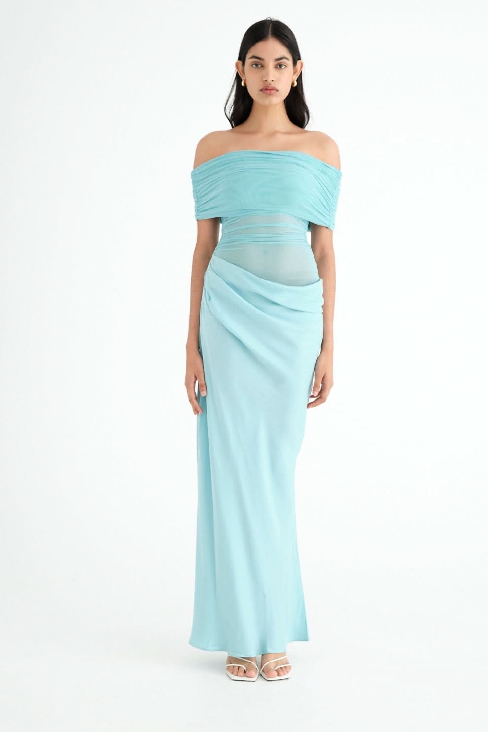 Women's Wedding Guest Off Shoulder Maxi Dress