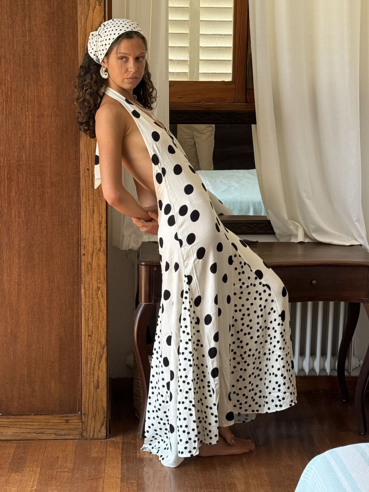 Women's Wedding Guest Floral Halter Maxi Backless Dress