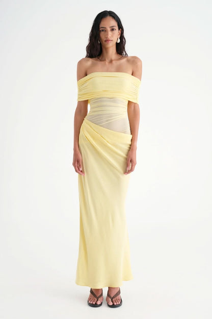 Women's Wedding Guest Off Shoulder Maxi Dress