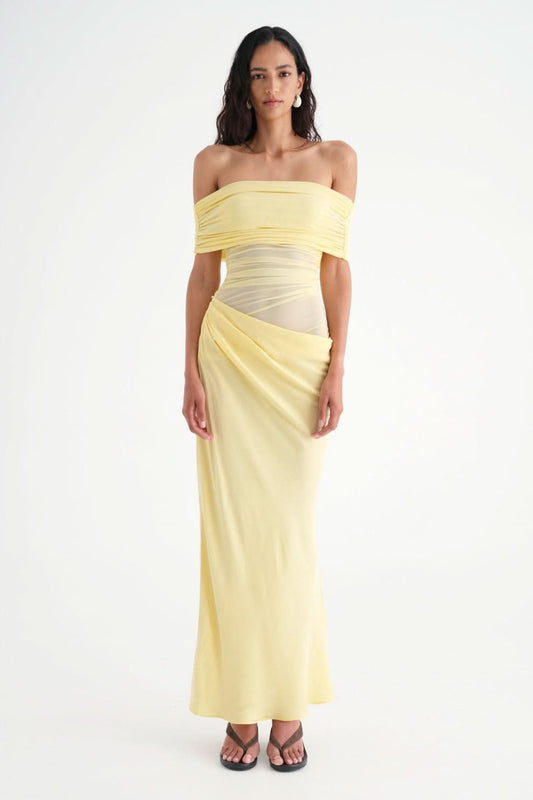 Women's Wedding Guest Off Shoulder Maxi Dress