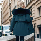 Luksusowa Zimowa Kurtka Puchowa z Kapturem