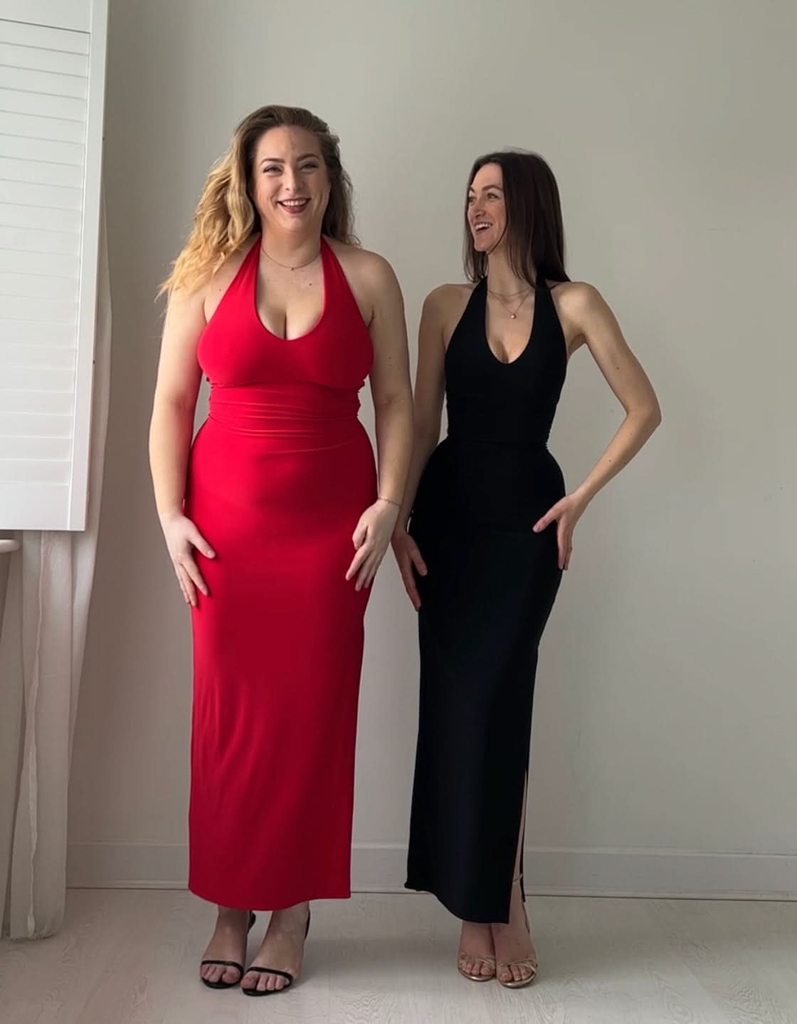 Women's Cocktail Halter Bodycon Maxi Dress With Side Slit