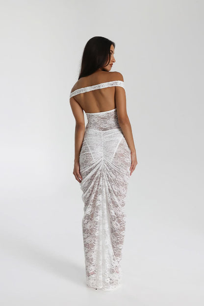 Women's Cocktail Off Shoulder Lace Maxi Dress