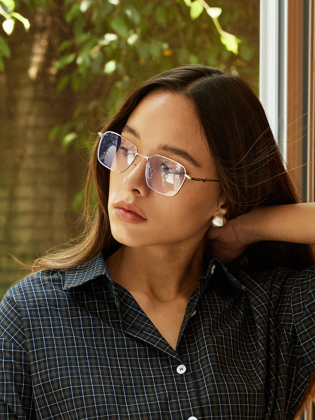 Srebrne Minimalistyczne Okulary Optyczne