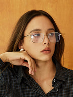 Srebrne Minimalistyczne Okulary Optyczne