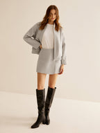 Miękka kurtka bomber z wełny