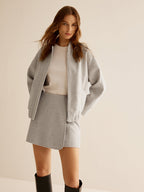 Miękka kurtka bomber z wełny