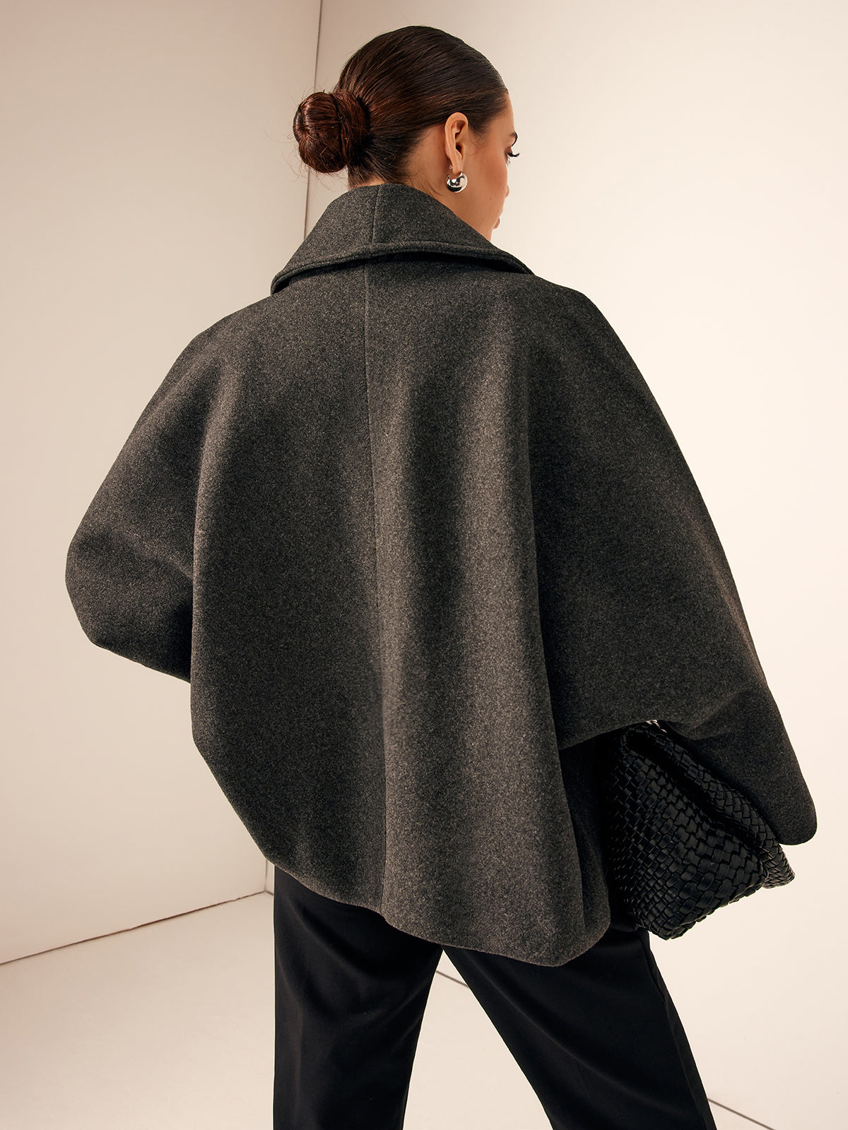 Oversized Wełniana Kurtka Wrap