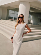 Letnia Sukienka Maxi z Teksturowanym Wykończeniem