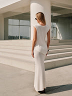 Letnia Sukienka Maxi z Teksturowanym Wykończeniem