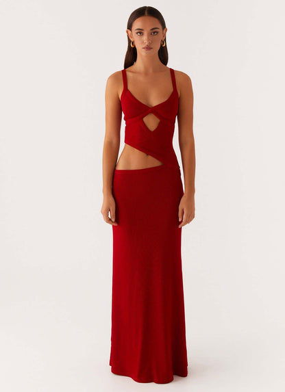 Women's Cocktail Cutout V Neck Maxi Dress
