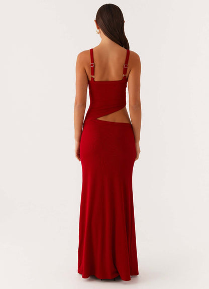 Women's Cocktail Cutout V Neck Maxi Dress