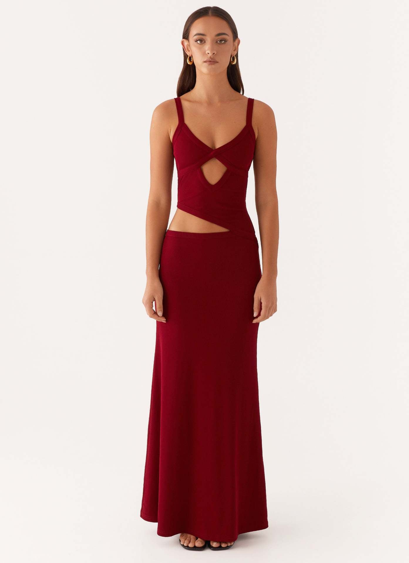 Women's Cocktail Cutout V Neck Maxi Dress