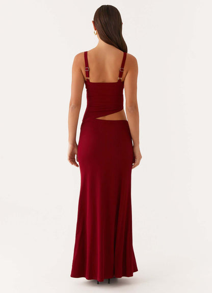 Women's Cocktail Cutout V Neck Maxi Dress