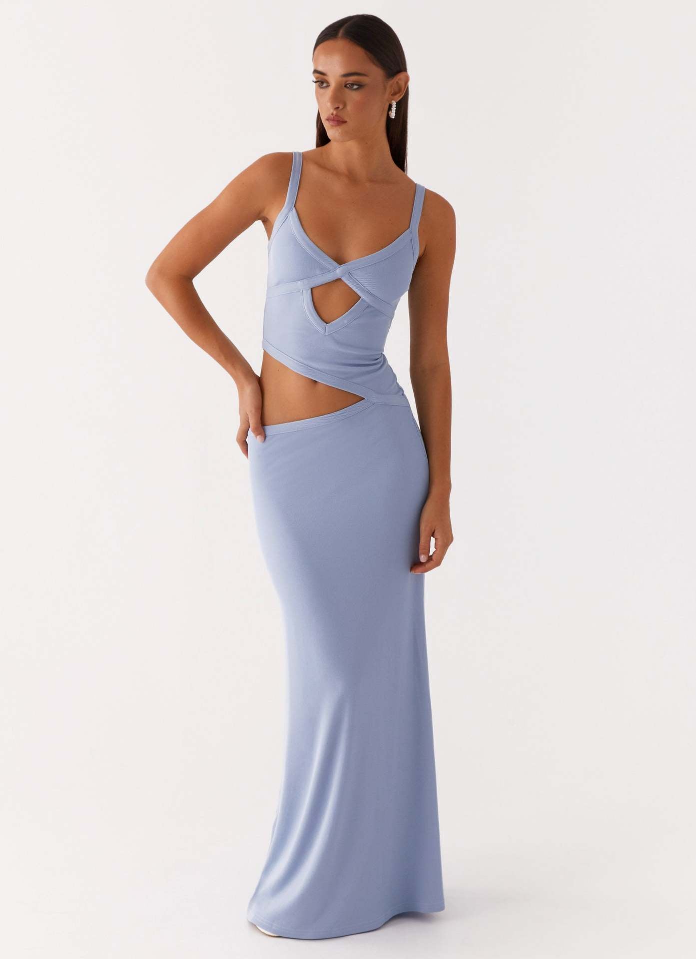 Women's Cocktail Cutout V Neck Maxi Dress