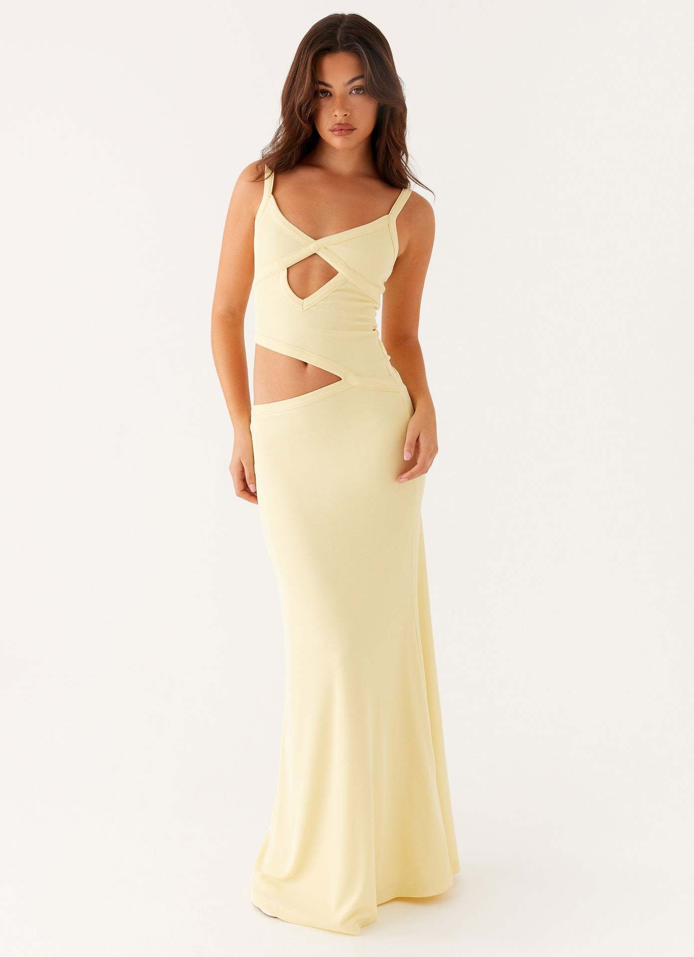 Women's Cocktail Cutout V Neck Maxi Dress