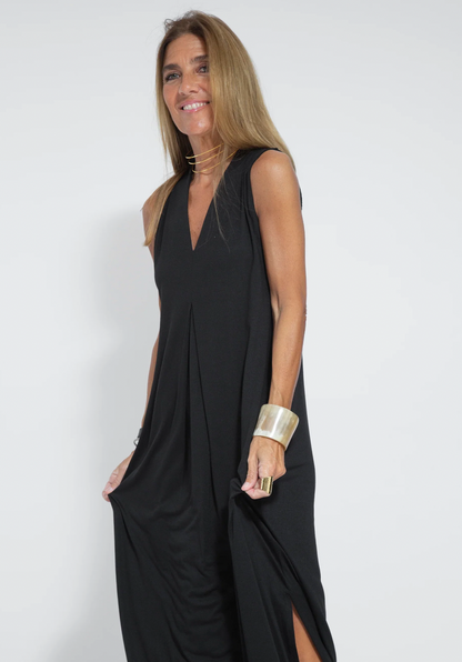 Women's Cocktail Sleeveless V Neck Maxi Dress With Slit