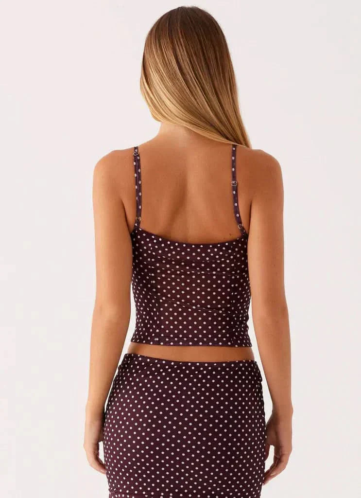 Women's Cocktail Polka Dot Midi Dress Set Square Neck