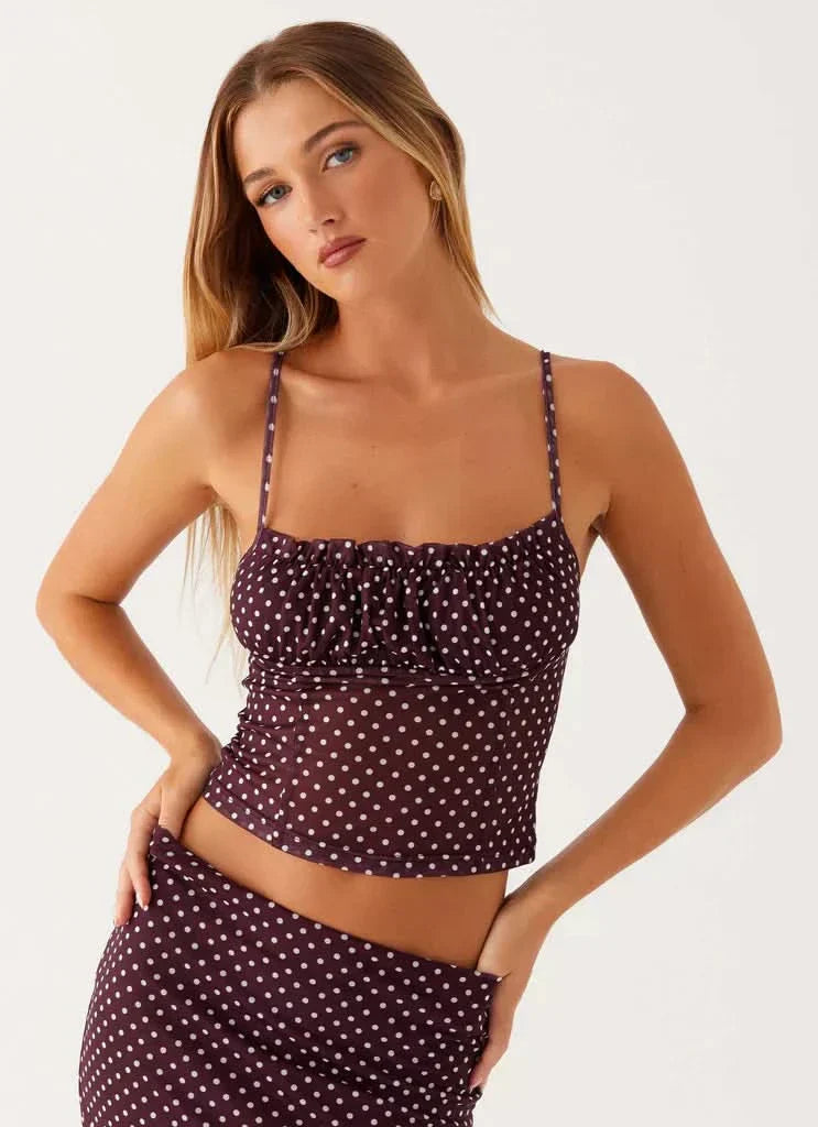 Women's Cocktail Polka Dot Midi Dress Set Square Neck