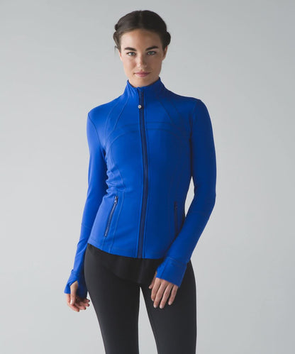 Women's Athleisure High Neck Zip Up Jacket With Pockets