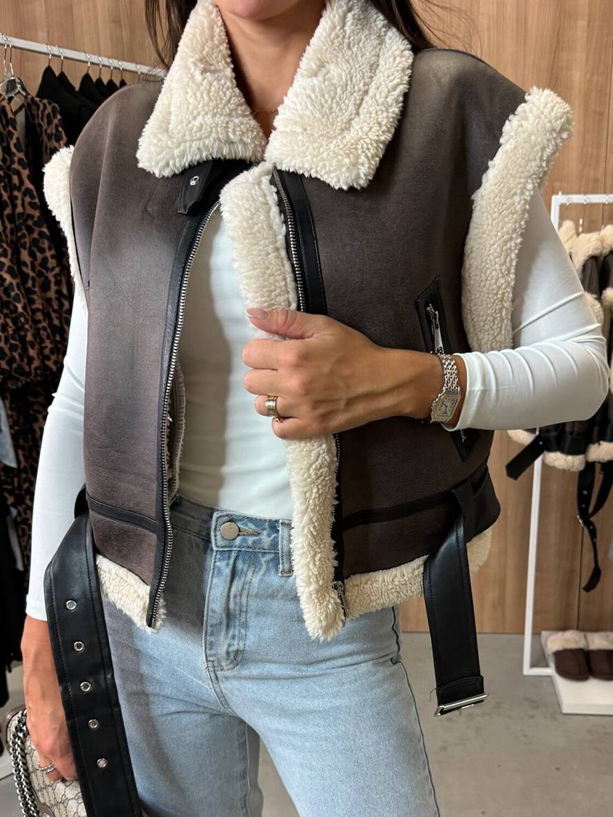 Jesień/Zima – Podszewka Teddy Suèdefeel – Krótki Gilet