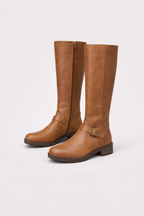 Ponadczasowe Kozaki do Kolan z Detalem Klamrowym