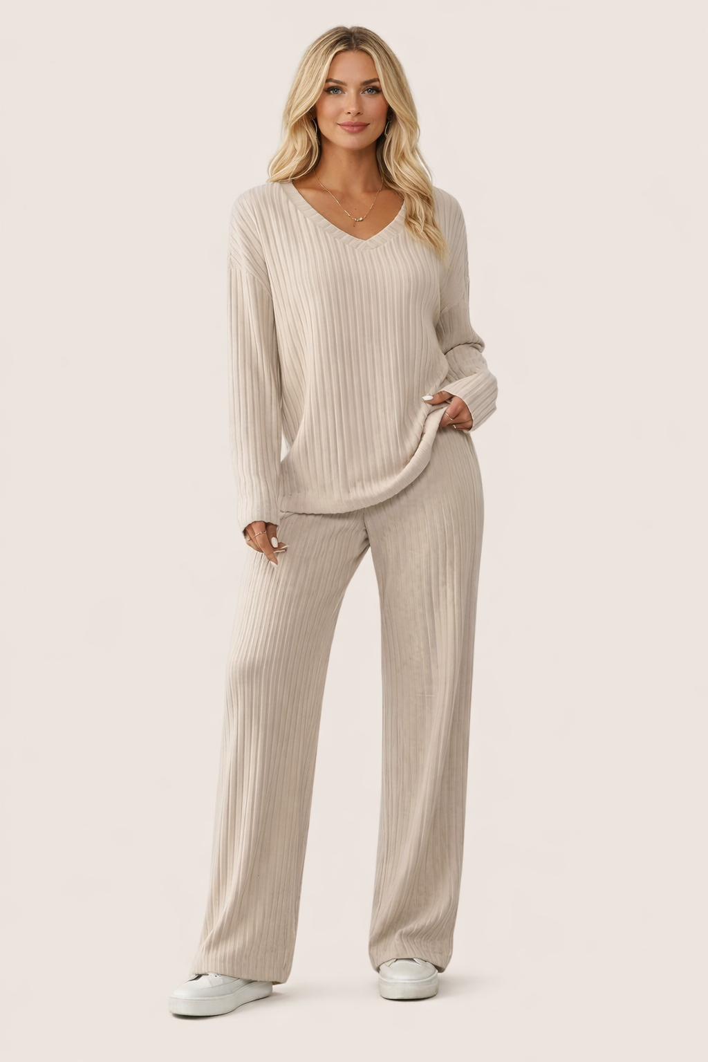 Zestaw Loungewear z Rękawem Rybim