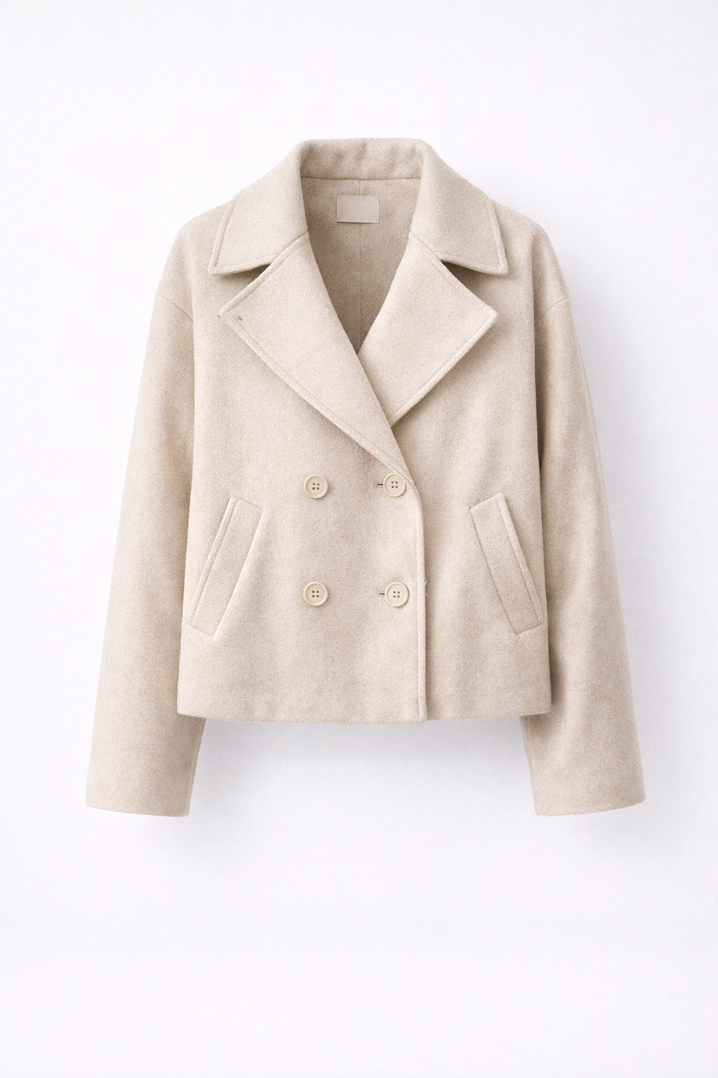 Jesień – Luksusowy Wełniany Płaszcz – Krótki Płaszcz Dwurzędowy