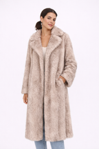 Zima – Luksusowy Sztuczny Futro – Długi Płaszcz