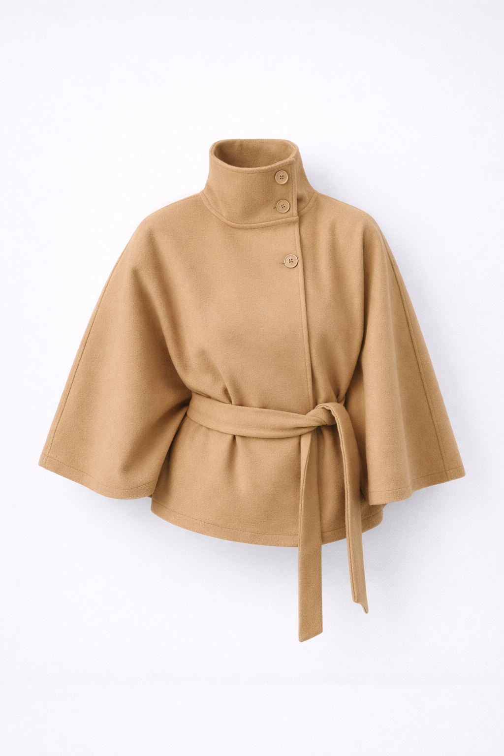 Jesień – Luksusowy Wełniany Płaszcz – Batwing