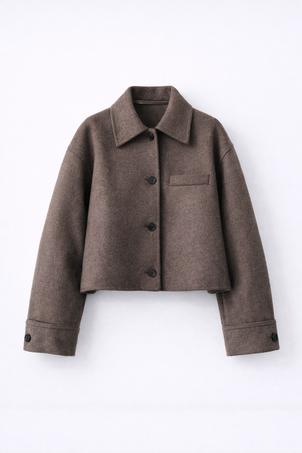 Jesień – Luksusowy Wełniany Płaszcz – Oversized Krótki Płaszcz