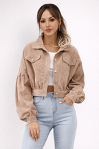 Jesień – Miękka Kurtka z Cordurowego Materiału